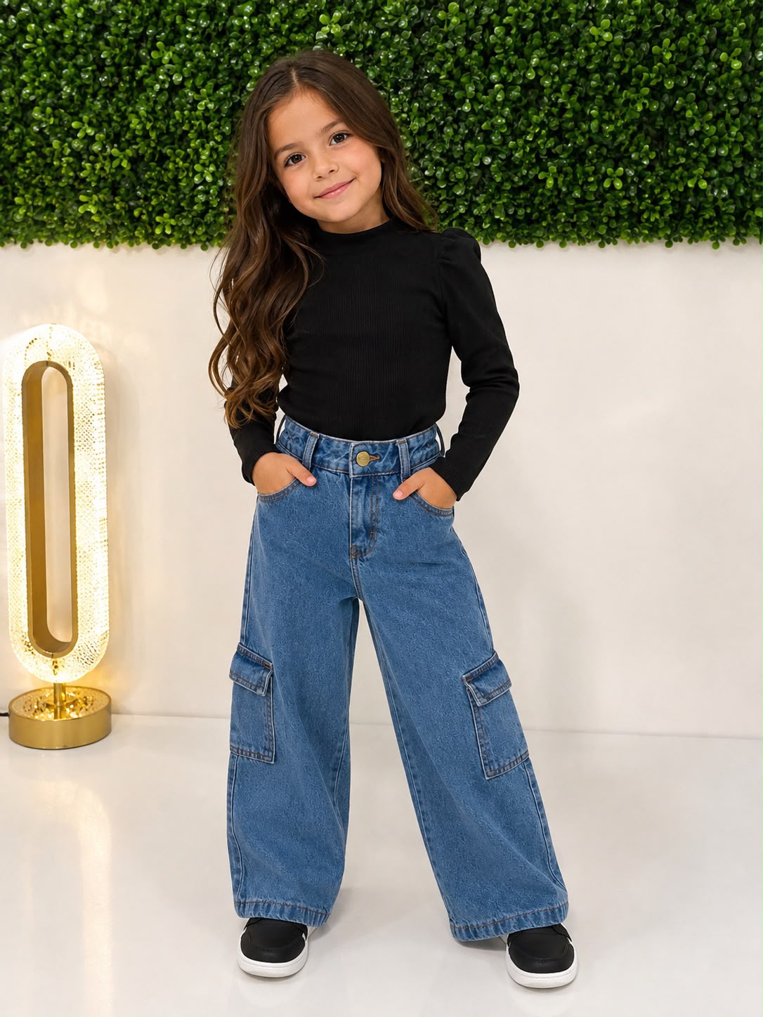 Calça jeans cargo